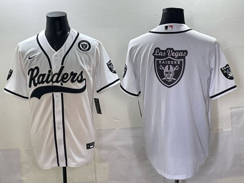 Men 2025 Nike Oakland Raiders Blank White Joint Name  Limited NFL Jersey style 060->oakland raiders->NFL Jersey